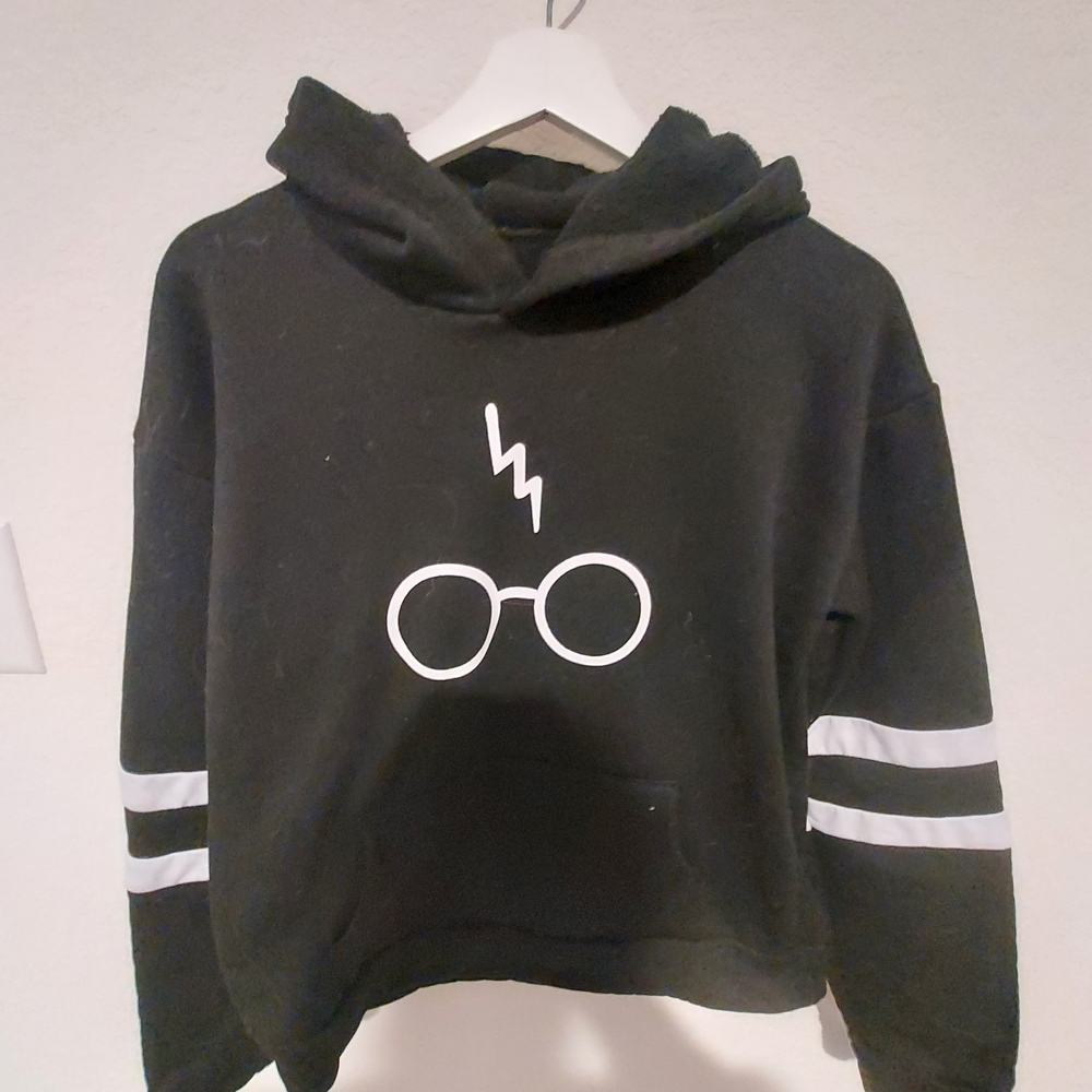 Black Hoodie with White Graphic